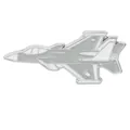 Broche en émail d'avion de chasse en alliage de zinc bicolore blanc et gris clair - Chasseur Contraste Blanc Gris (C3381-2)