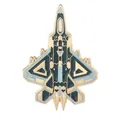 Pin's en émail avion de chasse doré avec détails en alliage gris et bleu moderne - Chasseur Furtif Gris Foncé (C3295-3)