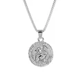 Collana medaglia San Cristoforo in argento con catena box per protezione - Argento