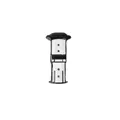 Minimalist black and white enamel pin featuring an AeroPress coffee maker design - AeroPress Style (C1106-1)