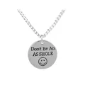 Silver dog tag necklace with Don't Be An Asshole engraving and smiley face pendant - Don't Be An ASSHOLE Smiley Style (A1657) / Silver