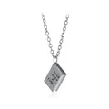 Silver book shaped pendant necklace engraved with Once Upon A Time fairy tale text - Silver Book Style (XL218)