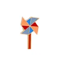 Creative colorful windmill enamel brooch pin with gold-plated geometric alloy frame - Windmill (C1080-4)