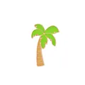 Broche de esmalte de cocotero tropical con hojas verdes para atuendos de verano - Cocotero Verde (C1103-2)
