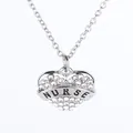 Collana a cuore argento con cristalli scintillanti e ciondolo con incisione NURSE centrale - Infermiera