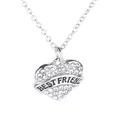Collana a cuore argento con cristalli scintillanti e incisione BEST FRIEND - Migliore amico