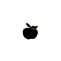 Cartoon apple enamel brooch pin in black and gold finish for clothing accessory - Black Apple
