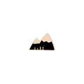 Minimalist mountain silhouette enamel brooch pin with bicolor metal and black finish - Black Gold Mountain
