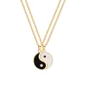 Yin-Yang Tai-Chi-Halsketten für Paare in Goldoptik mit schwarz-weißen Emaille-Anhängern - Gold Tai Chi (A2686-1)