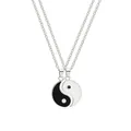 Minimalistische Tai Chi Yin Yang Halsketten Set für beste Freunde oder Paare in Silber - Silber Tai Chi (A2686-2)