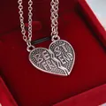 Silberne Freundschaftsketten mit geteiltem Herzanhänger und BEST FRIEND Gravur - Silber Herz BEST FRIEND (A1188)