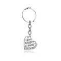 Silver stainless steel heart keychain with 'Big heart to teach little minds' text - Teacher Appreciation Heart Style (D1114)