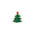 Dettagli di una spilla ad albero di Natale in smalto con livelli verdi e stella rossa - Stile Albero di Natale (C1136-4)
