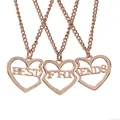 Dreiteiliges Herz-Puzzle-Halsketten-Set in Roségold mit Best Friends Gravur - Roségold Dreiteiliges Puzzle (A1267ROGO)