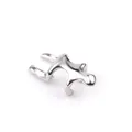 Polished silver climbing man ear cuff with minimalist abstract streamlined design - Silver