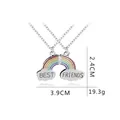 Regenbogen Best Friends Herzkette mit silbernem Split-Puzzle-Design auf weißem Hintergrund - Regenbogen Herz Patchwork (A2197)