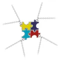 Farbenfrohes Set aus vier Puzzleteil-Anhängern für beste Freunde mit Emaille-Oberfläche - Buntes Vierteiliges Puzzle (A2104)