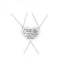 Dreiteiliges Herz-Puzzle-Halsketten-Set in Silber für Schwestern mit graviertem Spruch - Dreiteilige Puzzle-Halskette / Silber