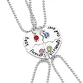 Vierteilige Best Friends Forever Herz-Halskette mit bunten Strasssteinen - Vier-Personen-Strass-Herz-Puzzle (A1550)