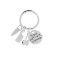 Father's Day silver tool keychain with saw, axe, and engraved Dad's fix it quote charm - Saw Cleaver Axe Style (D1201)