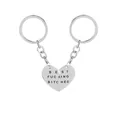 Silver split heart keychain set with BEST FUCKING BITCHES engraving for best friends - Keychain Style (D1181)