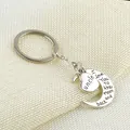 Silver I love you to the moon and back uncle heart moon charm keychain for men - Moon Heart Keychain (Uncle)