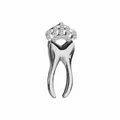 Sparkling silver crown tooth brooch with rhinestones for creative dental gift fashion - Silver