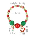 Detailed view of Christmas bracelet with Santa charm, candy cane, and colorful beads - Santa and Cane Style (G1162)