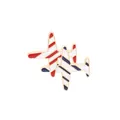 Fashionable fighter jet enamel brooch with red and blue stripes and gold metal base - Red And Blue Striped Dual Plane Style (C1450-3)
