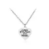 Silver heart pendant necklace engraved with A piece of my heart is in heaven - Heart Engraved Necklace (A1810)