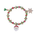 Christmas beaded bracelet with Santa Claus, Christmas tree and snowflake charms - Santa Face Style (G1200-2)