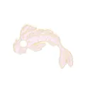Broche de esmalte de carpa koi rosa con chapado en oro y detalles finos en aletas - Estilo Lindo Rosa (C1502-3)