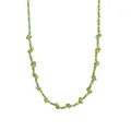 DIY knotted cord necklace featuring green blue and metallic gold braided fibers - Rope Chain Style D