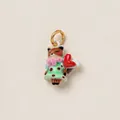 Simpatico ciondolo a volpe fatto a mano con vestito a pois e cuore per creazione di gioielli DIY - Stile 2 Pendente Volpe