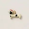 Ciondolo cane bassotto con cappello a fungo, finitura in smalto per bigiotteria. - Ciondolo Cane Fungo