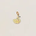 Incantevole ciondolo a forma di cigno in smalto giallo con anello dorato per gioielli DIY - Stile 5 Pendente Cigno