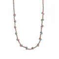 Pink, blue, and gold woven knot cord necklace with refined multi-color braid details - Rope Chain Style I