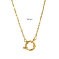 Collier chaîne à vagues en acier inoxydable plaqué or 18k avec fermoir marin 45+5cm - Chaîne Vague d'eau 45+5cm