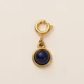 18K vergoldeter Lapislazuli Steinanhänger im Retro-Stil mit Federringverschluss - Blauer Lapislazuli Anhänger / Gold