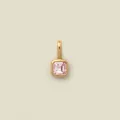 Minimalist 18K gold plated titanium pendant featuring a square pink gemstone - October Pendant (Pink Tourmaline)