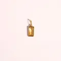Minimalistische goudvergulde geboortesteen hanger met gele zirkonia edelsteen - April (Goud)