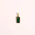 Rechthoekige smaragdgroene zirkoon hanger in gouden zetting voor DIY-halskettingen - Mei (Goud)