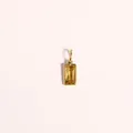 Vergulde roestvrijstalen hanger met ambergeel zirkonia in smaragdgeslepen vorm - November (Goud)