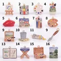 Art studio themed 18K gold plated charms including paint palette, easel, and brushes - 1 Easel Stand