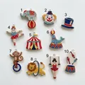 Kleurrijke 18K gouden circus bedels set met olifant, clown en dolfijn hangers voor sieraden - Olifant Balanceerbal Hanger Zonder Ketting