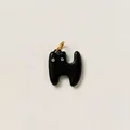 Minimalistischer schwarzer Katzenanhänger mit 18K Goldring für DIY-Schmuck und Zubehör - Nr. 9 Schwarze Katze Anhänger