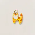 Süßer orangefarbener Katzenanhänger mit 18K Goldbeschichtung für DIY-Schmuck - Kleine Orangefarbene Katze Anhänger (10)