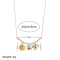 Goldene Bettelarmkette mit Perlen, Sonnen-Smiley und buntem Edelsteinanhänger - Paradies Sonnenuntergang Halskette