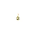 Rechthoekige lichtgroene zirkoon hanger met gouden frame en gepolijste metalen sluiting - Maart Geboortesteen Hanger