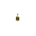 Square green zircon birthstone pendant with gold plating for DIY jewelry necklace - August Birthstone Pendant